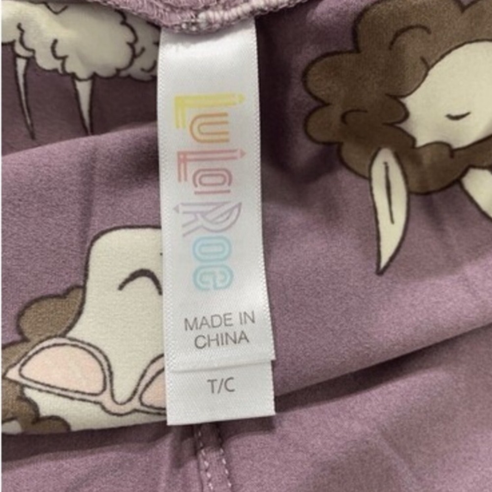 LuLaRoe Womens Leggings Size TC Purple Llama Drama Pajama Yo Rama Como Se‎ NWT - Picture 3 of 4
